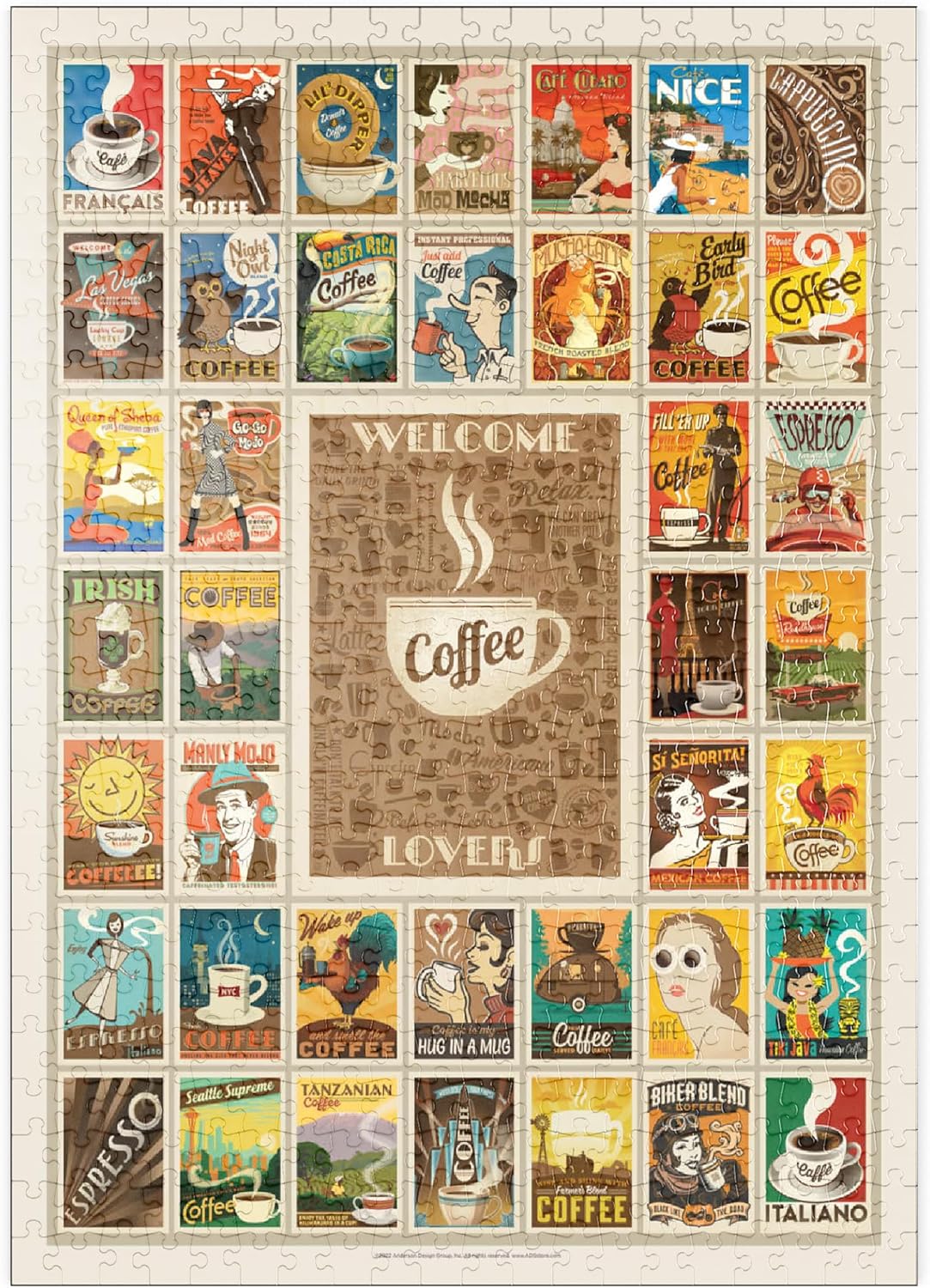 MyPuzzle Coffee Collection, Affiche Vintage - Premium 500 Pièces Puzzle - Collection spéciale MyPuzzle de Anderson Design Group