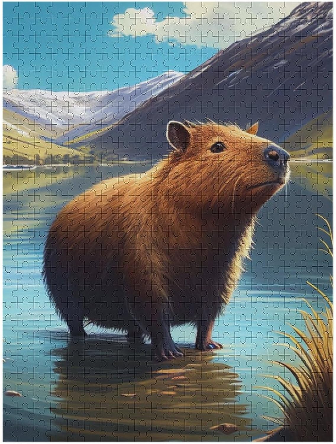 Puzzle 500 Pièces Adultes, Capybara Animal Puzzles pour Enfants, en Bois Cadeaux, Jeu Familial Amusant 55×41cm 55×41cm（500PCS） Capybara Animal