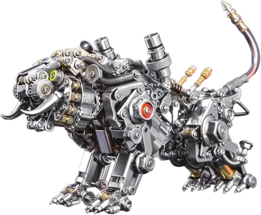 FANGZI Kit de puzzle 3D en métal pour adulte - 700 pièces - Tigre du Bengale - Calendrier de l'Avent 2022 - Ornements cadeaux - Tigre en métal Orange et Noir