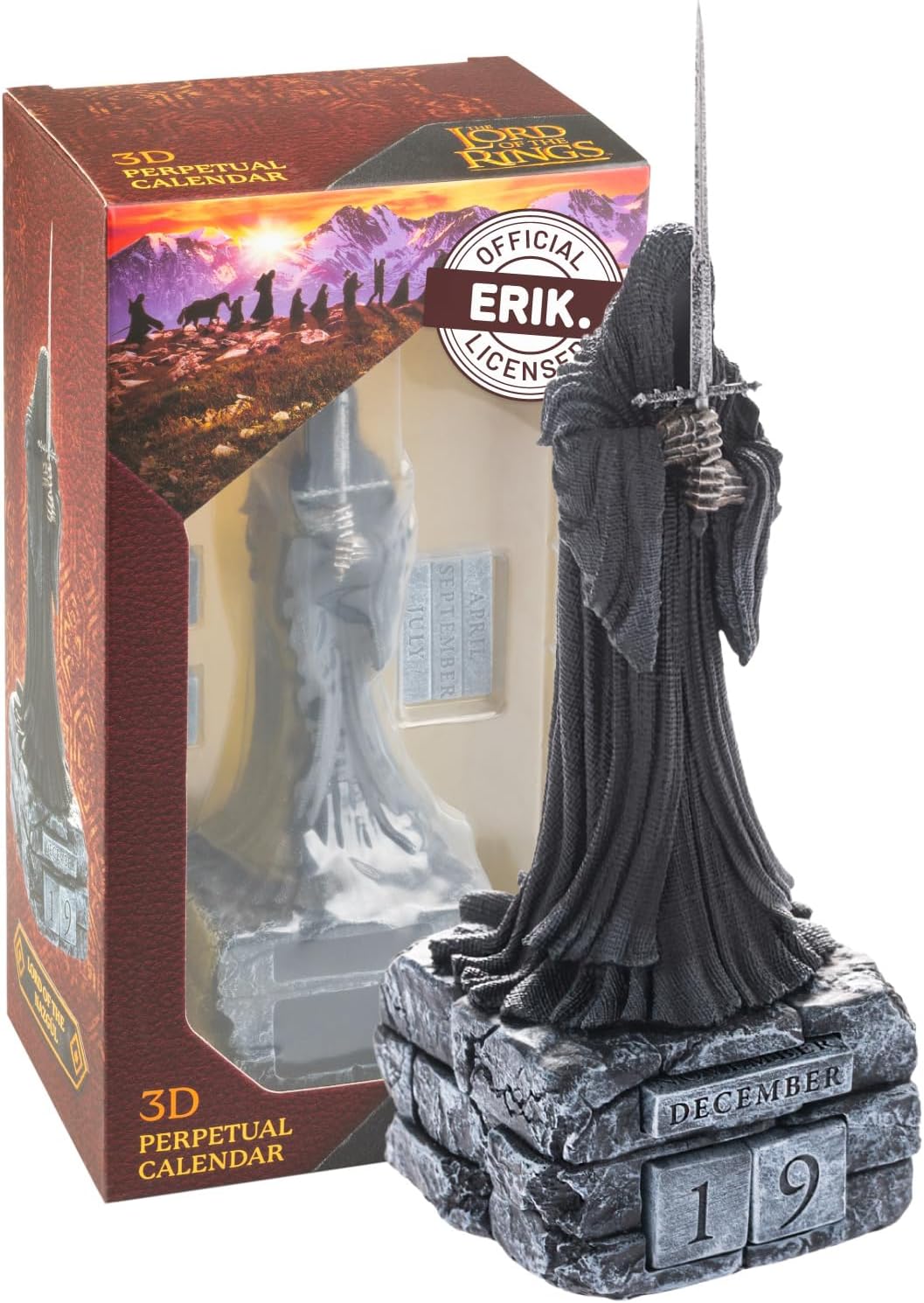 Figurine Le Seigneur des Anneaux, Calendrier Perpétuel Nazgûl - Figurine Calendrier, Calendrier 3D, Calendrier pour Enfant, Cadeaux Geek