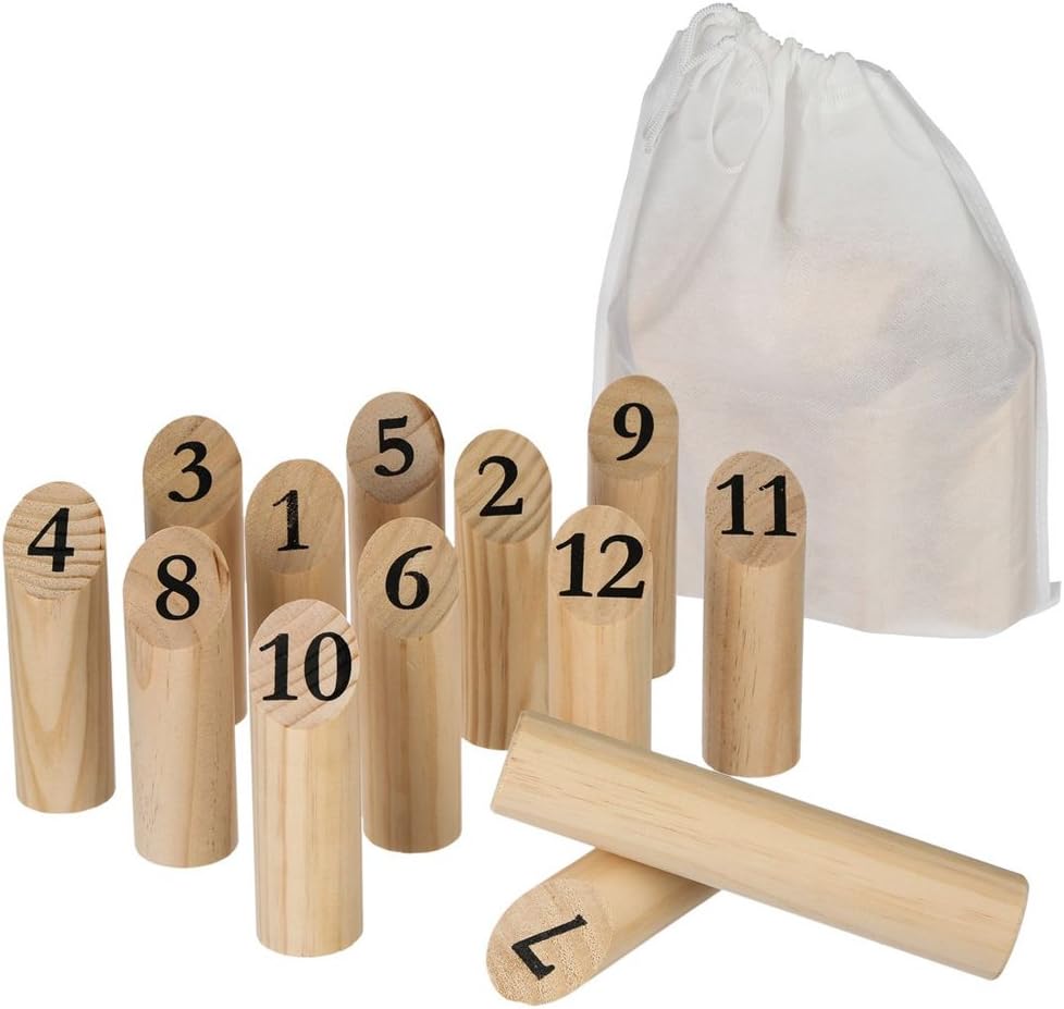 Jeu de quilles en bois 5 ans to 99 ans, Beige