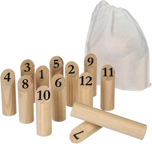 Jeu de quilles en bois 5 ans to 99 ans, Beige