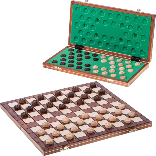 Square - Jeux Dames en Bois - Damier 100 Cases - 40 x 40cm