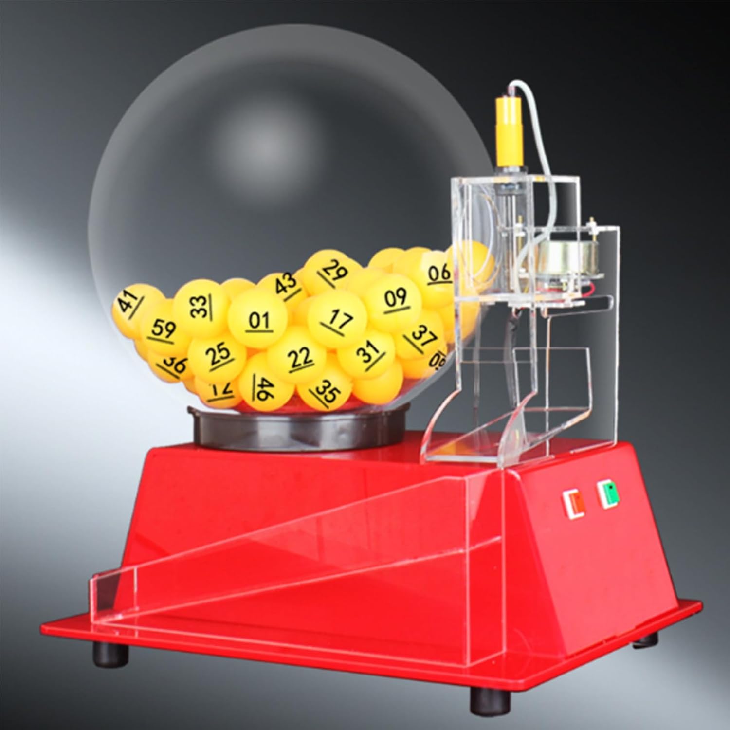 Machine à Boules De Loterie électrique, Machine De Dessin De Loterie Automatique, Sélecteur De Numéro De Boule Avec 60 Boules, Machine De Dessin De Loterie Automatique Transparente En Acrylique,Red