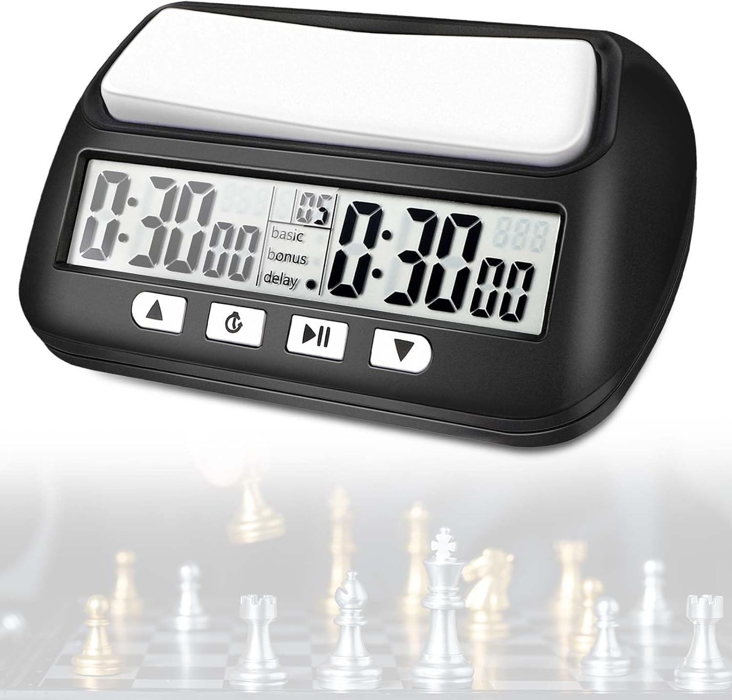 Mkitnvy D'échecs Horloge D'échecs Numérique Professionnelle avec Alarme Portable avec Fonctions De Base, De Retard Et De Temps Positif pour Maison et Tournois