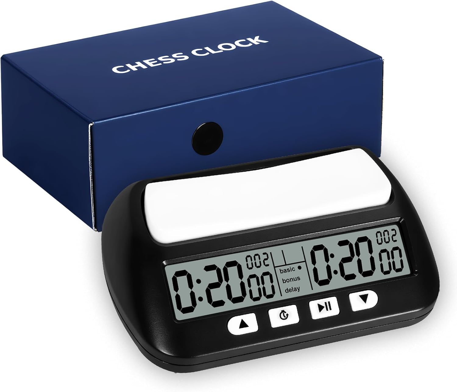 �​USHOP Horloge d'échecs Professionnelle​​,Minuteur d'échecs numérique Multifonction​​ – Compte à rebours/Bonus/délai,Commandes à 4 Boutons​​,​​Design compétition​​ pour Tournois et Jeux de société