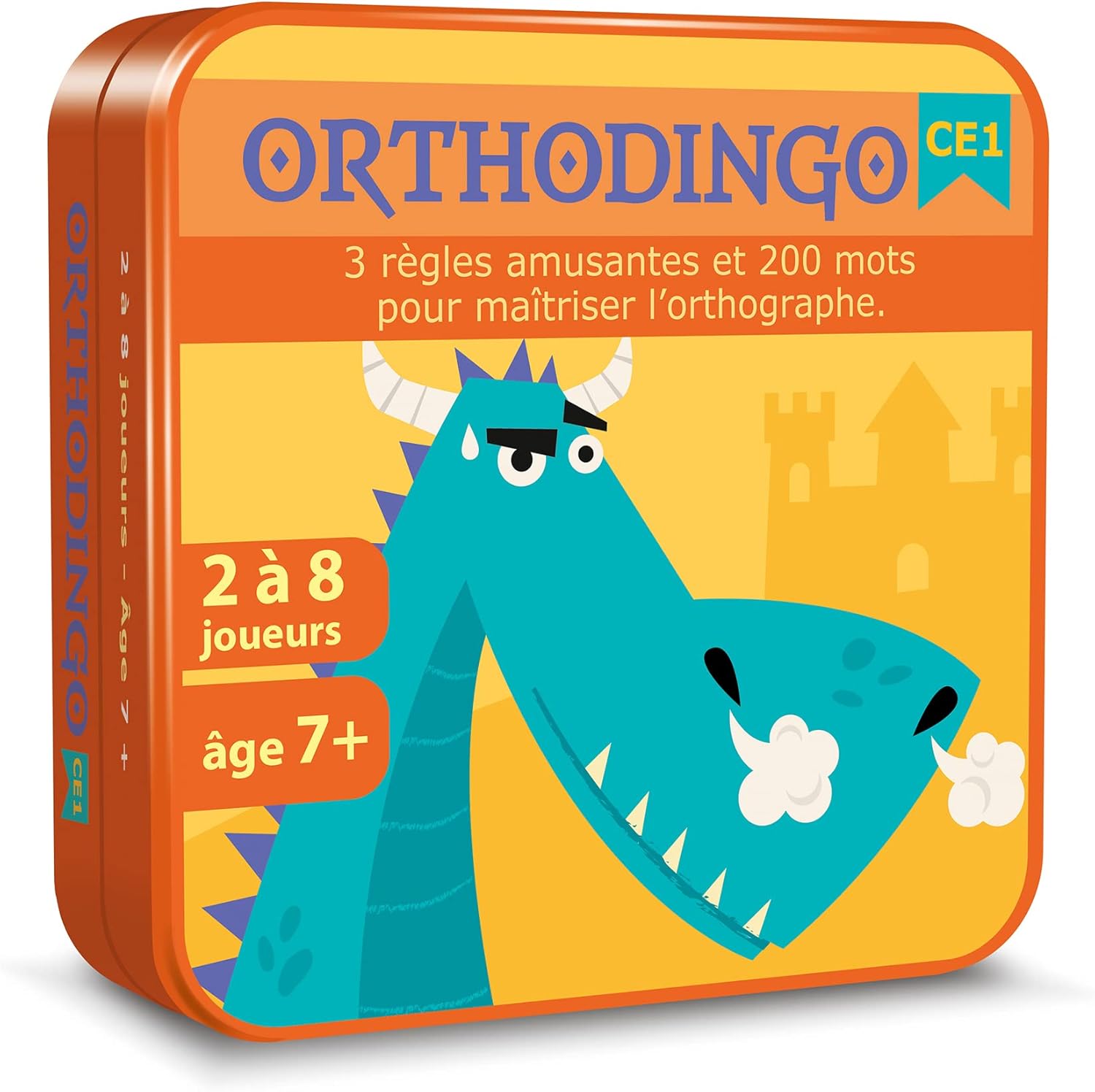 Aritma - ORTHODINGO CE1 - Jeu de Société Éducatif 7 Ans - Progresser et améliorer Son Orthographe - Apprendre des Mots et Développer Le Vocabulaire - 2-8 Joueurs - 15 Min - Version Française