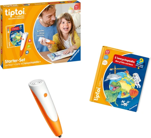 Tiptoi® - Starter Set - Lecteur + Livre 'L'encyclopédie des p'tits Curieux' - Jeu éducatif électronique, sans écran - Dès 4 Ans - Version française - 00176