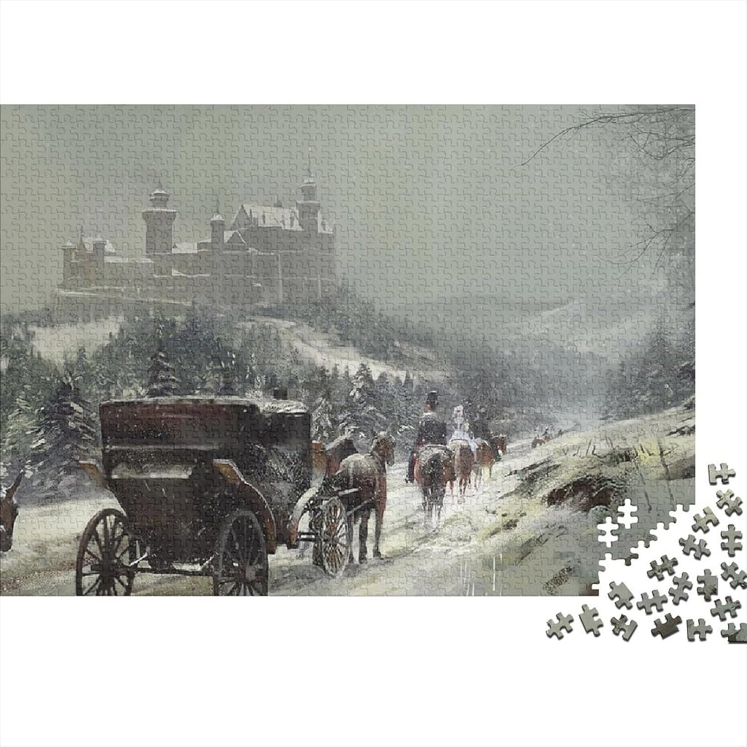 Carrosse Puzzle 1000 Pièces pour Adultes Art Puzzles 1000 Pièce Jeu ÉduChatif Cadeau 1000pcs (75x50cm) Style-1