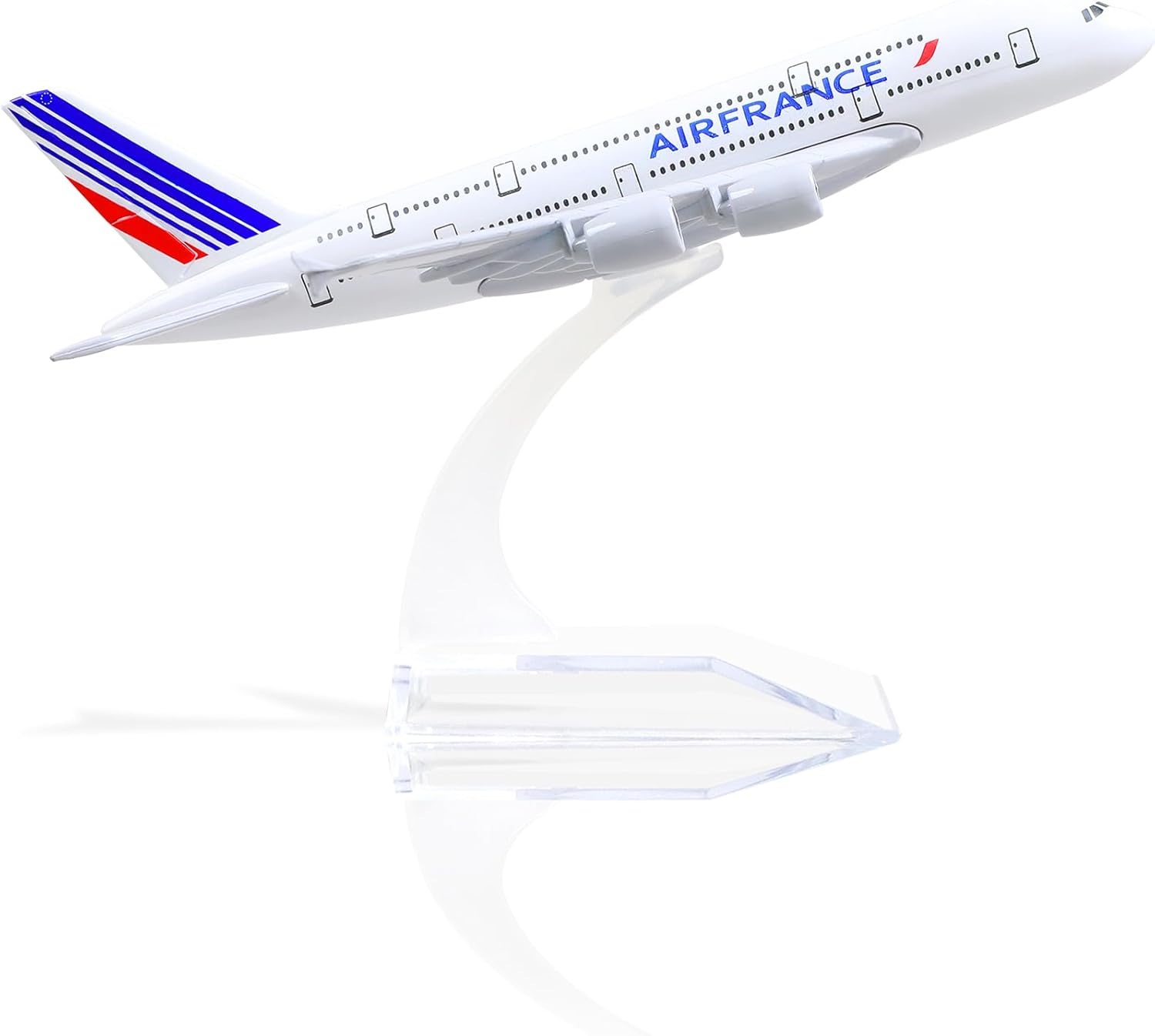 1/400 A380 Modèle d'avion en métal moulé -pour Air France A380 Sky Jumbo Plan du modèle avec Support (6 Pouces) pour Les décorations de Cadeau ou d'affichage des Amateurs d'aviation 01.france