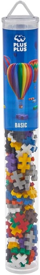 Plus-Plus - Basic Mix Tube de 100 Pièces Jeu Educatif de Construction et Créativité en 2D/3D, PP4023 Basic 100 Unité (Lot de 1)
