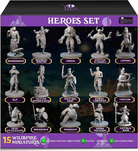 15 Figurines héros et PNJ pour Figurines DND D&D Miniatures et Donjon et Dragons Minis DND pour Jeu de rôle de Table de Jeu de rôle DND en Vrac Non peintes