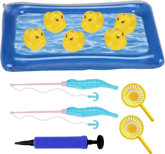 Jeu De Pêche pour ,Canne à Pêche Magnétique pour Bain - Canards Flottants pour Étang Gonflable Cadeaux Anniversaire Plage Jeux D'extérieur