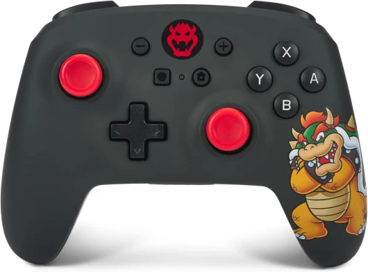 Manette sans fil PowerA pour Nintendo Switch, modèle OLED et Nintendo Switch Lite, accessoire de jeu, manette de jeu, manette Bluetooth, sous licence officielle - Mario: King Bowser