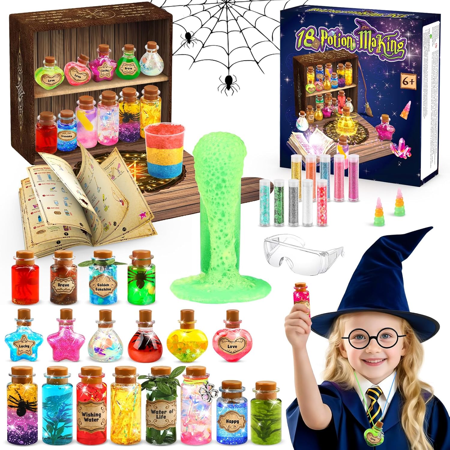 Mieryd Potion Magique Enfant, Mystère Coffret Magie Jouet avec 18 Fioles, Kit de Loisir Créatif Scientifiques, Jeux Educatif Anniversaire Cadeau Activite Manuelle Bricolage Fille Garcon 6 7 8 9 10 Ans