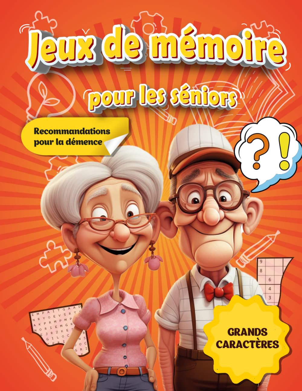 Jeux de Mémoire Pour les Seniors: Livre puzzle format XXL, imprimé en gros caractères - Stimule le cerveau et la mémoire- cerebral booster votre mémoire, Concentration et logique - Cadeau Broché