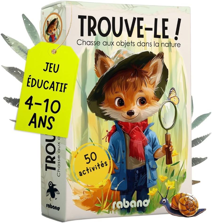 Trouve-Le! Plein air - 50 Cartes pour Enfants - Chasse au trésor et découverte de la Nature - Jeu éducatif et Cadeau pour Filles et garçons - Jeux à partir de 4, 5, 6, 7, 8 Ans (dans la Nature)
