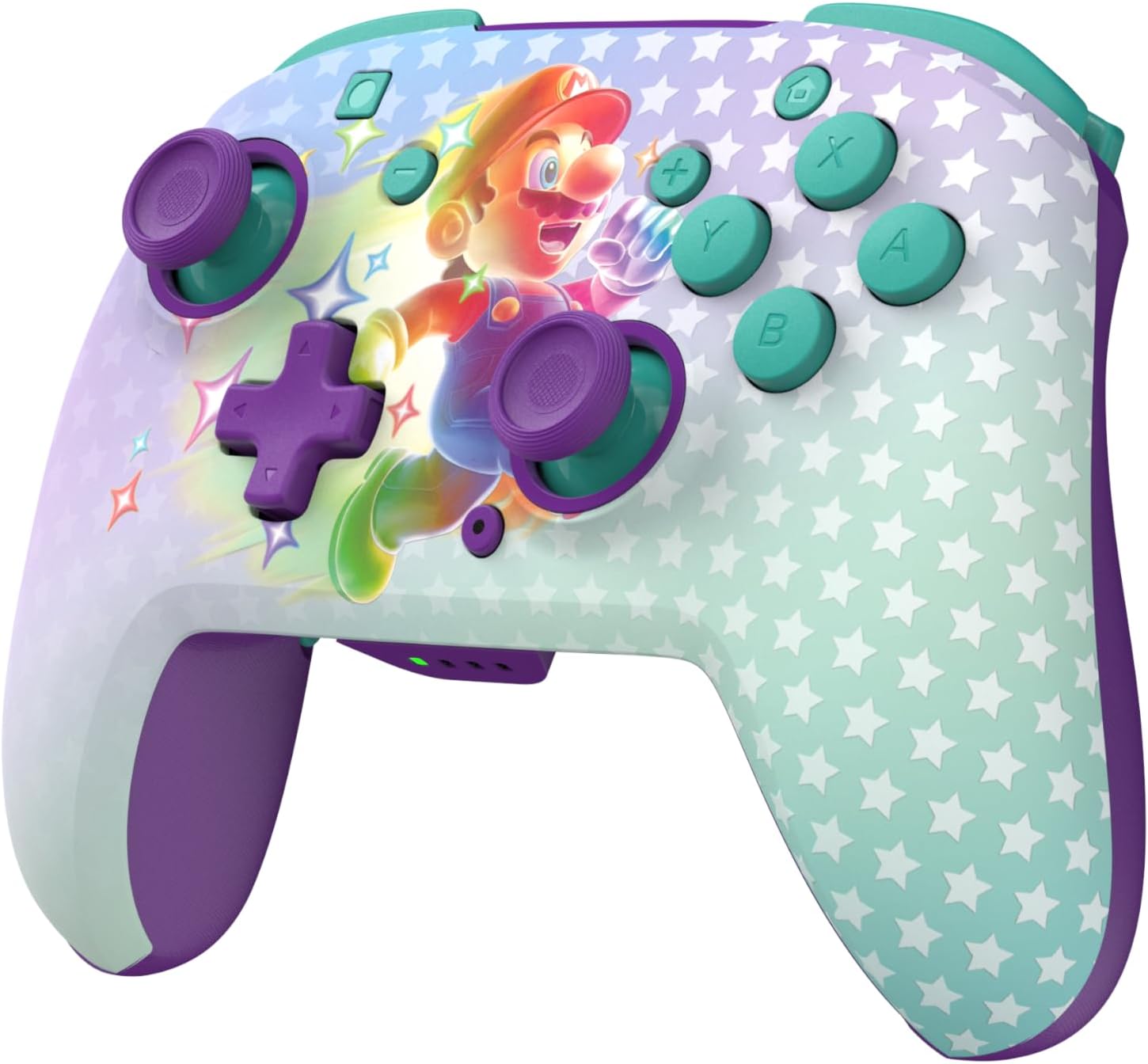 Rematch Invincible Mario Manette sans fil w/brille dans le noir et sous licence officielle Nintendo – pas de bouton C