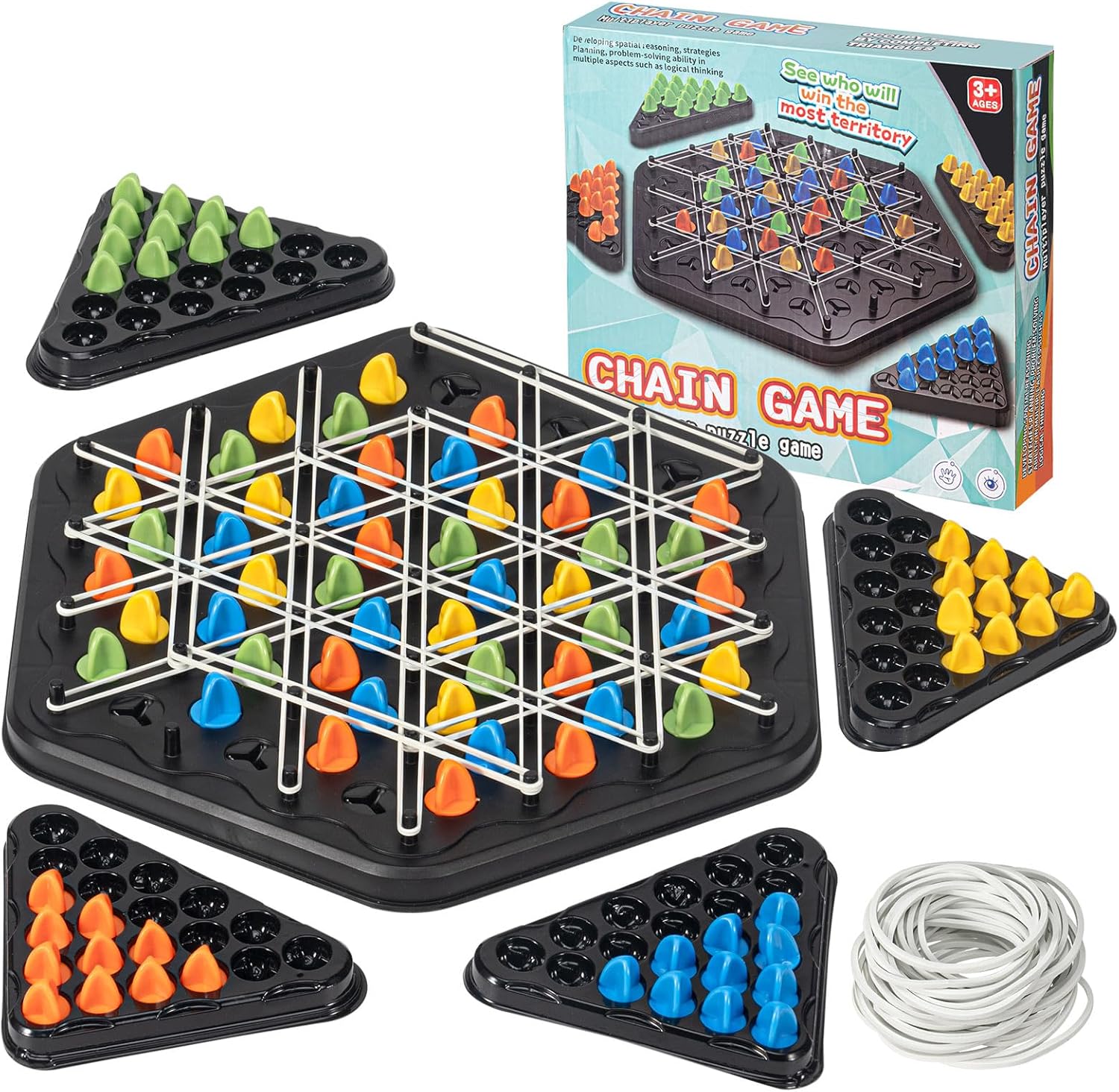 Jeu d'échecs Triangulaire,Jeu de société Famille,Jeu de stratégie Triangulaire, Jeu de Table pour Enfants et Adultes, adapté aux Jeux de fête en Famille en intérieur