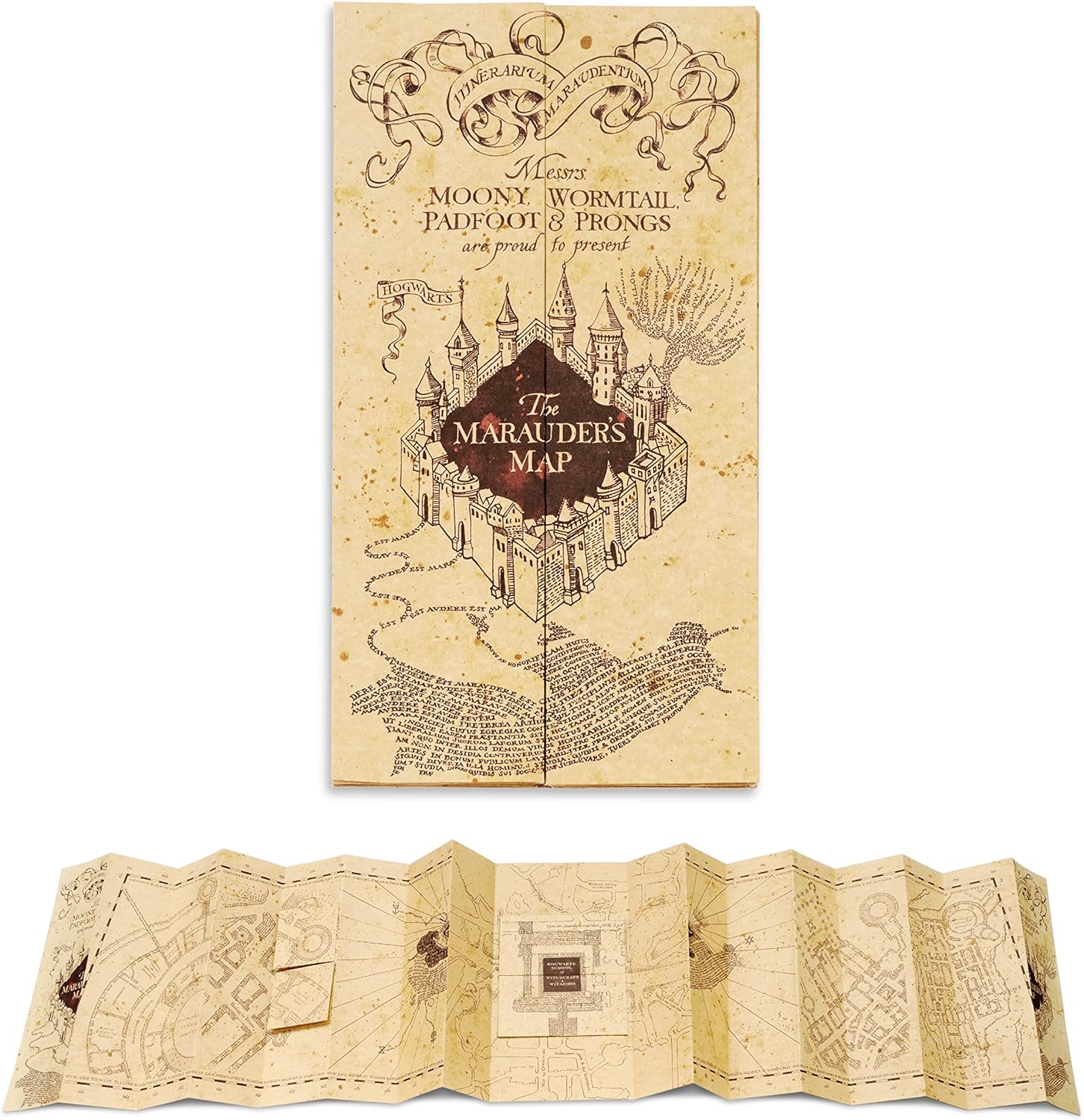 Réplique de la Carte du Maraudeur Harry Potter - Produit de Collection sous Licence Officielle à Taille Réelle - Cadeau d'Anniversaire ou Cadeau de Noël