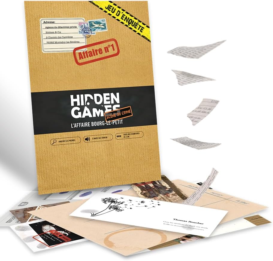 Dossiers criminels – L’Affaire Bourg-Le-Petit – Jeu de scène de Crime réaliste et passionnant, Escape Room coopératif en français