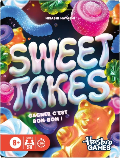 Sweet Takes, Jeu de Cartes - Version française, Jeu de Société Stratégique pour Enfants, Ados et Adultes, Jeu de Famille Rapide et Amusant sur Le Thème des Bonbons