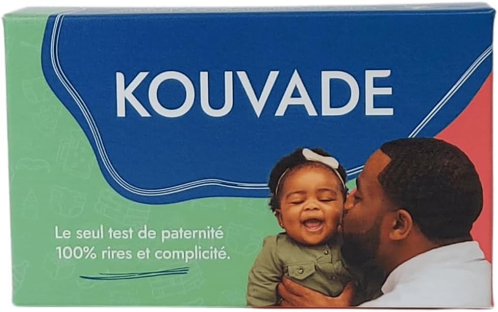 Kouvade Jeu de Société Papa Quiz et Mimes pour préparer l'Arrivée de Bébé - Cadeau Futur Papa et Jeunes Parents - Le Cadeau de Naissance ou Baby Shower - Jeux de Cartes Adultes - Jeu Apero