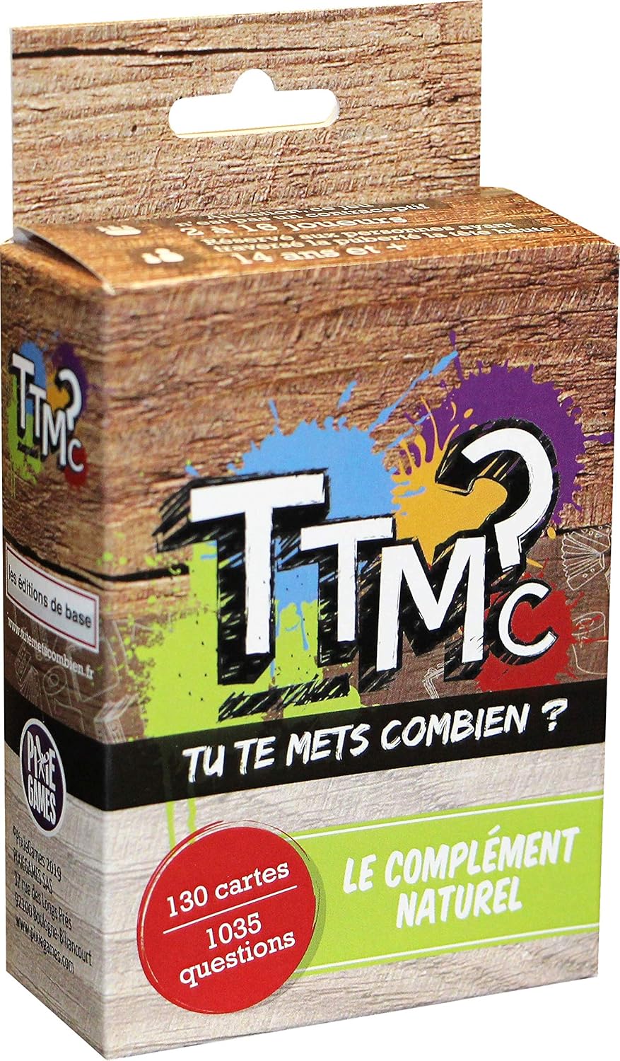TU TE METS COMBIEN Extension 130 Cartes / +1000 Questions TTMC Jeu de Société Ambiance et Quiz Culture générale.