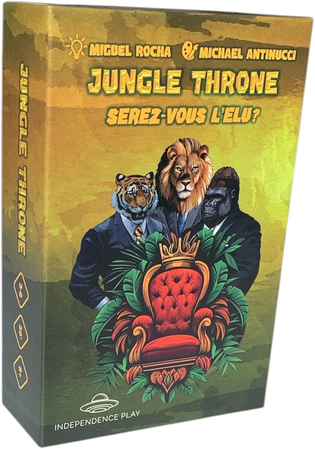 Independence Play Jungle Throne, Jeu de Société d'Ambiance, Familial, Cartes de Jeu Animaux, Version Française