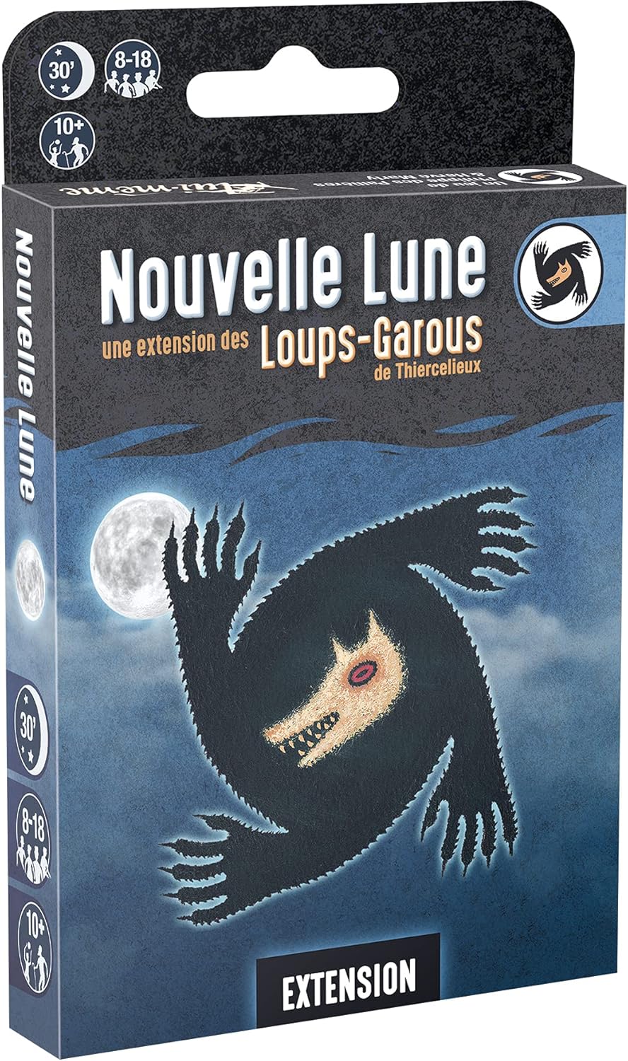 Loups-Garous de Thiercelieux - Extension Nouvelle Lune - Nouvelles Variantes et Personnages - Jeu de Société et de Rôles pour Enfants dès 10 Ans - 8 à 18 Joueurs - en Français - 30 Min