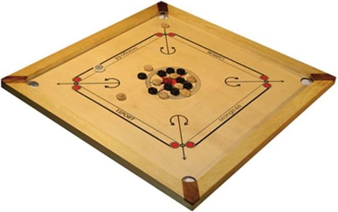 Asmodée Carrom Art - Carrom : Mango - 66 cm - Édition familiale - Billard Indien - À partir de 6 Ans - 2 à 4 Joueurs - 20 Minutes