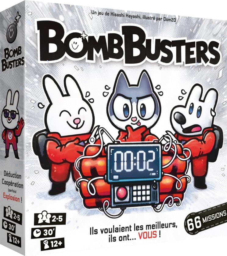 Bomb Busters - Jeu de Société Coopératif pour Adultes & Enfants dès 12Ans - 66 Missions sous Tension - Désamorcer la Bombe en Équipe - Jeu de Stratégie - 30 Min - 2 à 5 Joueurs -en Français