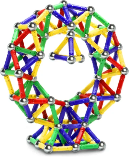 144 Pièces Bâtons Magnétiques, Jouets de Construction éducatifs Cadeau Ensemble 3D Jouet de Puzzle des Adultes et des Enfants (Plus de 5 Ans)