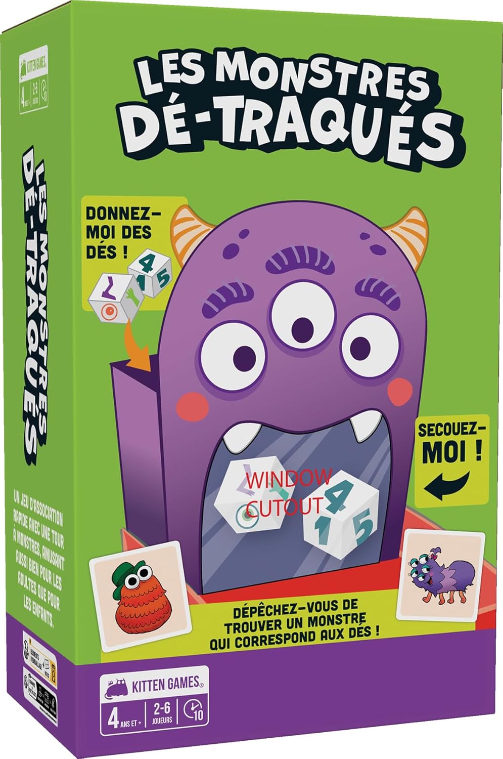 Les Monstres Dé-Traqués - Exploding Kittens - Jeux de société - Jeu de rapidité et d’Observation - Dès 4 Ans - Enfants et Famille - 2 à 6 Joueurs - 10 Min - Version Française