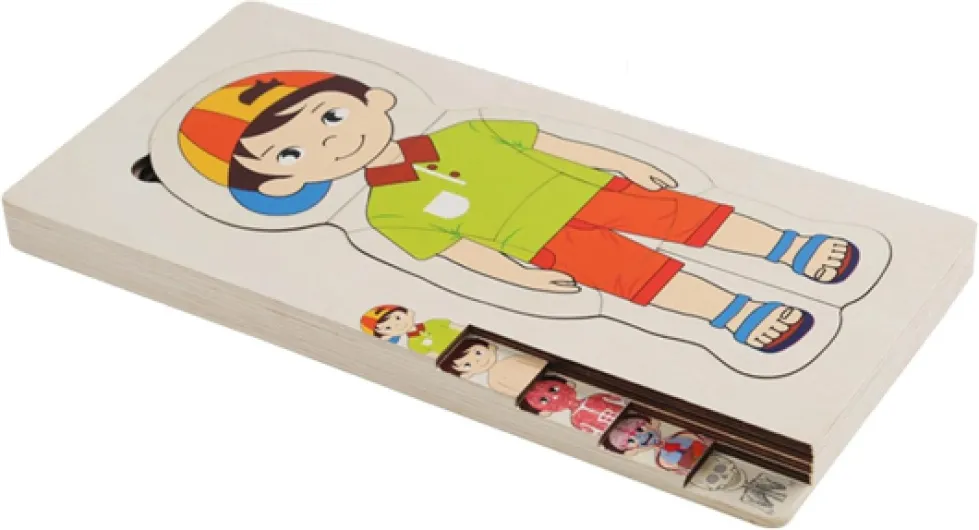 MagiDeal Puzzles Montessori pour la Sensibilisation aux Organes du Corps Humain, Jeux Assortis, Apprentissage de la motricité Fine, des Parties du Corps, pour, garçon