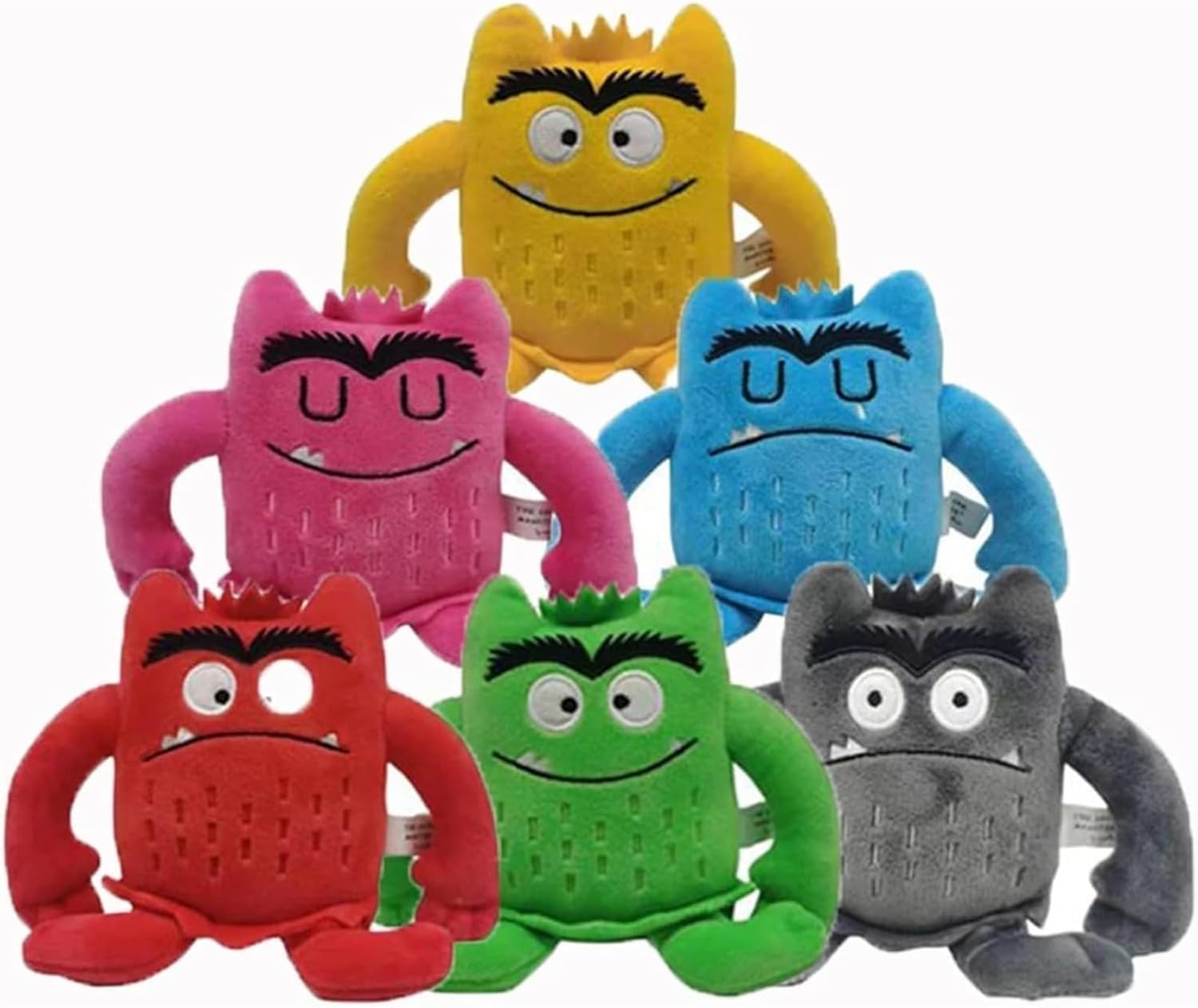 Générique 6 Pièces La Couleur Monstre en Peluche Poupée Enfants Émotion Peluche Peluche pour Enfants Cadeaux d'anniversaire De Noël