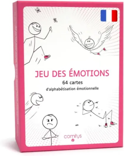 Jeu des Émotions - Langue : Français - 64 Cartes d’Alphabétisation Émotionnelle - Outil Pédagogique Inspiré de la Communication Non-Violente CNV - 177 États Émotionnels À Découvrir
