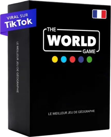 Jeu de Géographie avec Carte du Monde - Jeu Société Éducatif pour Enfant, Famille et Adultes - Un Cadeau Parfait pour Garçons et Filles (French)