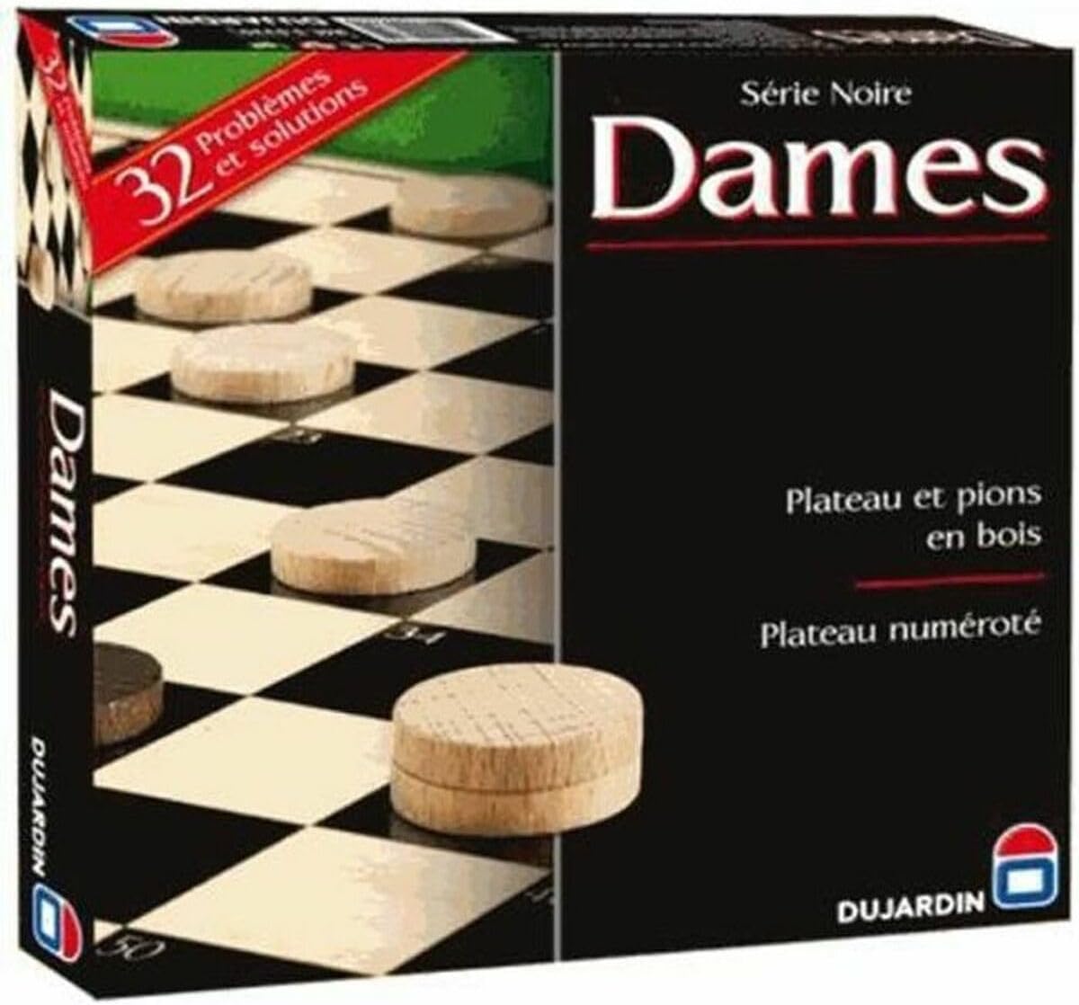 Dujardin - Dames - Jeu de Société - 1 livret Inclus avec des Tactiques de Jeu - Se Joue à 2 - A partir de 6 Ans