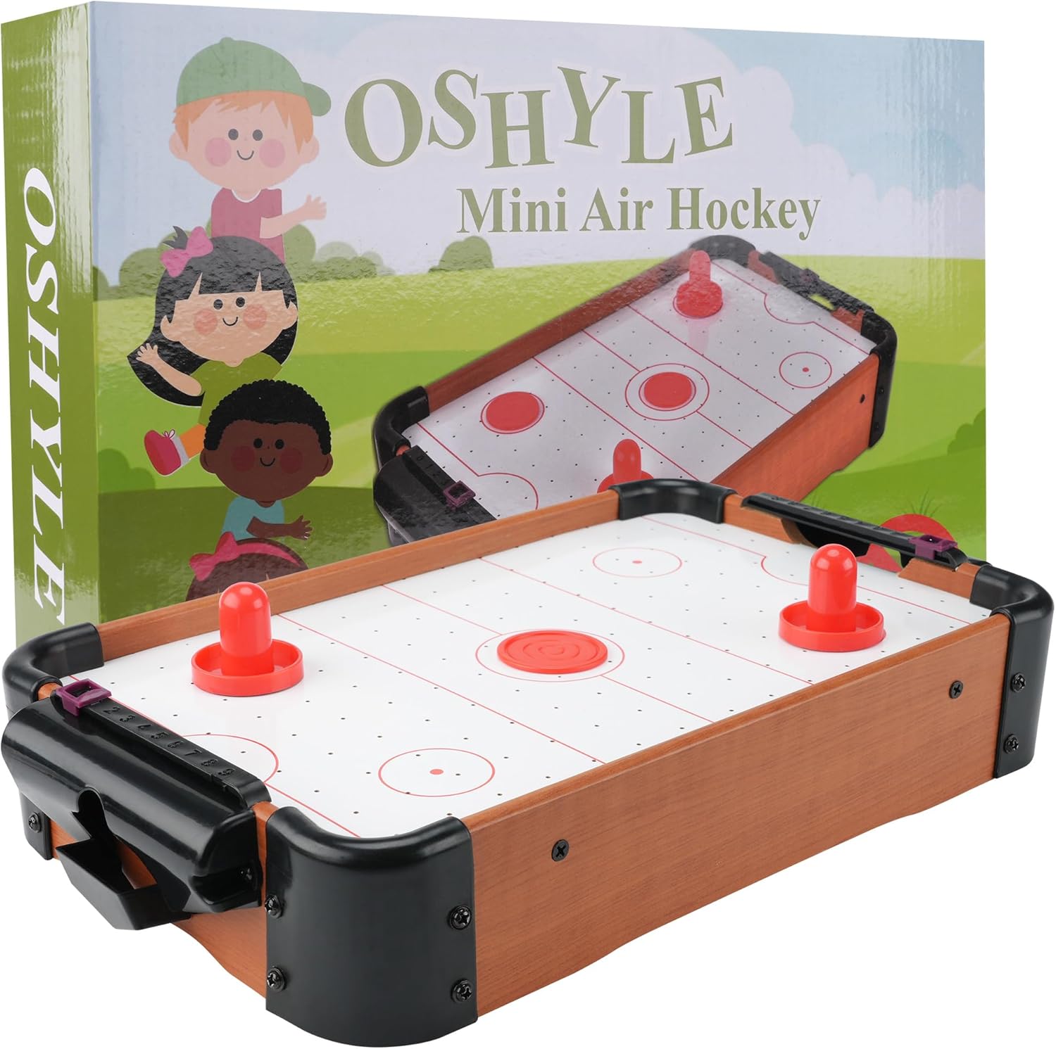 Mini Table de Hockey sur Air en Bois MDF - Construction Robuste et Élégante, Idéale pour Les Fêtes, Anniversaires et Rassemblements en Famille