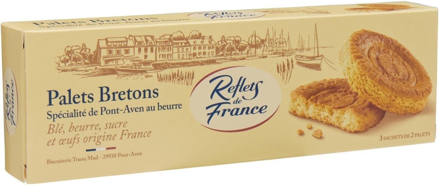 REFLETS DE FRANCE – Biscuits Palets Bretons Traditionnels, Texture Croquante et Fondante (100g) - lot de 4 - Vendu par Lot
