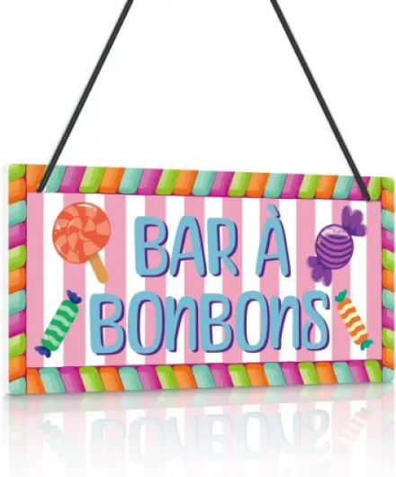 Putuo Decor - Panneau Suspendu Bar À Bonbons en PVC – Décoration Colorée pour Table de Bonbons Fête d’Enfant ou Anniversaire