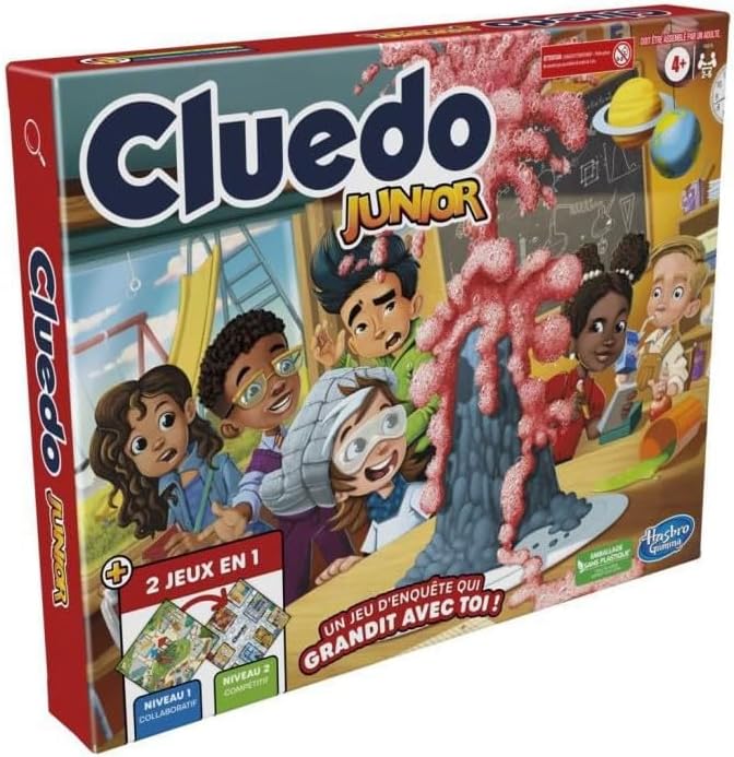 Gaming Cluedo Junior Réversible, 2 en 1, Jeu de Détective Cluedo pour Jeunes, Jeu de mystère, Jeux de Société pour Enfants