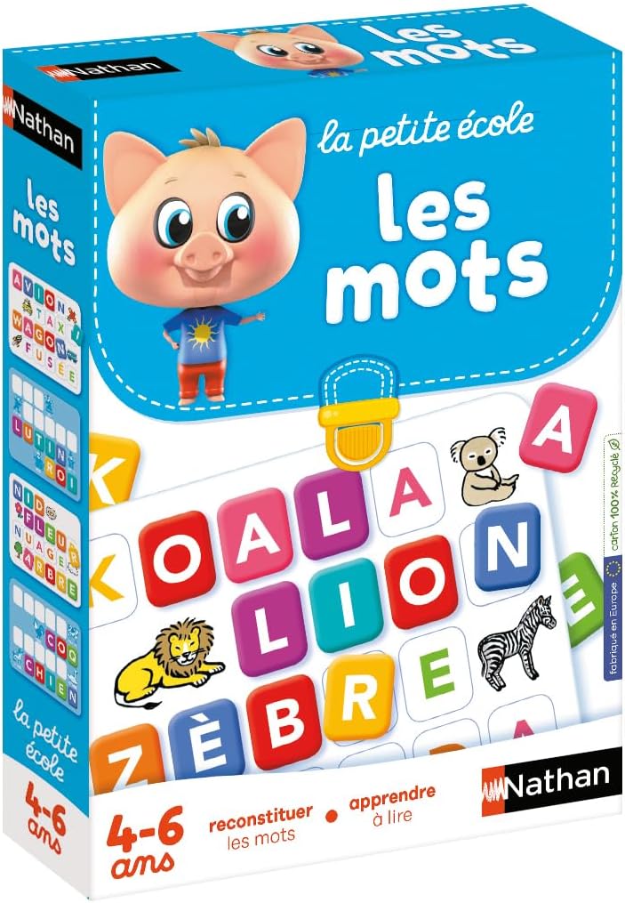 La Petite Ecole - Les Mots - Reconstituer Les Mots, Apprendre Ã€ Lire - Jeu Educatif - Coffret De 6 Jeux Progressifs - Pour Enfants De 4 Ã€ 6 Ans
