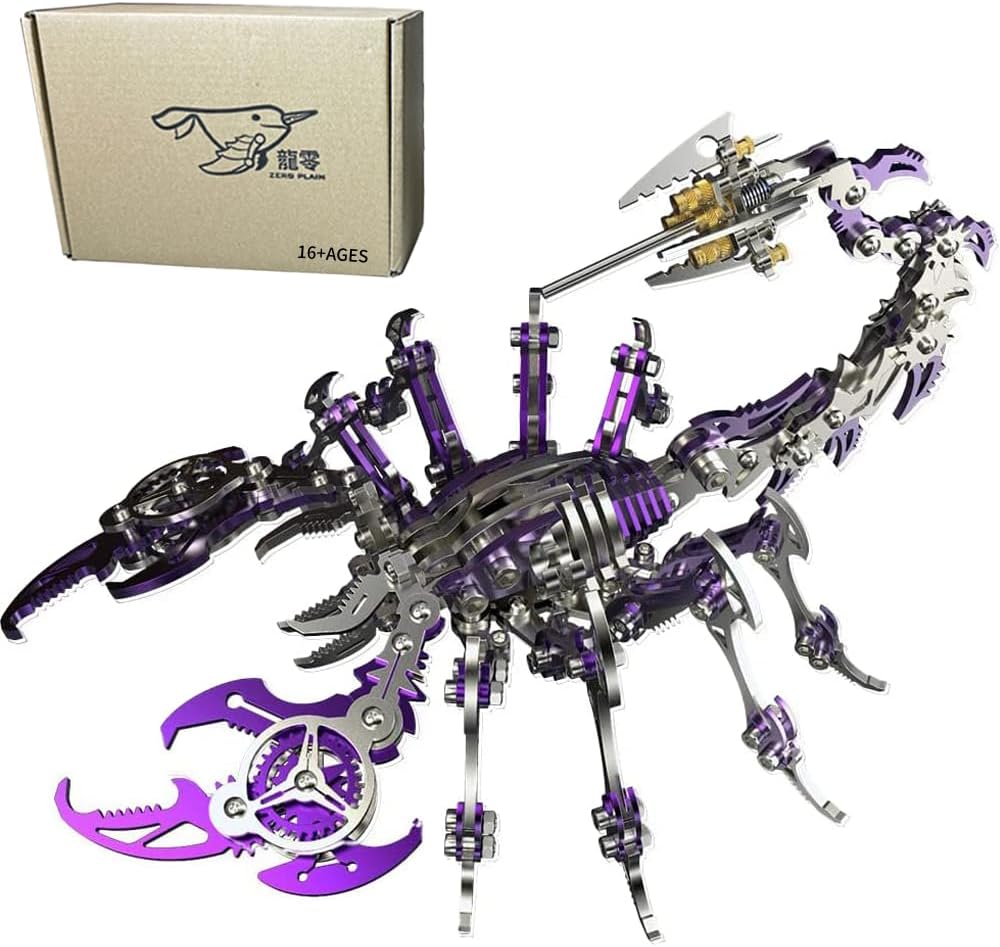 Tirff Puzzle 3D en Métal, Puzzle 3D en Metal Laser Cut Puzzles, Maquette Roi Scorpion, Jouet de Construction pour Enfants et Adultes, 454 Pièces (Violet)