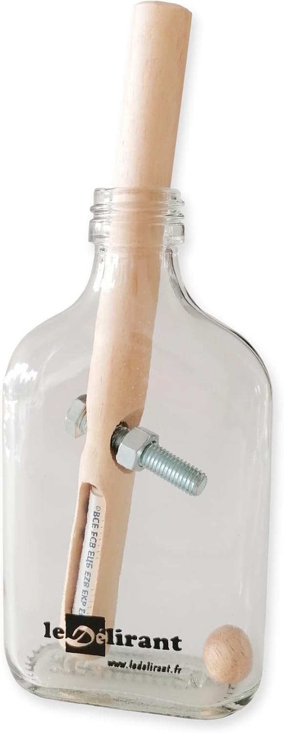 Casse-Tête du Cigare et de la Bouteille - Réussirez-Vous à libérer Le Cigare sans casser la Bouteille ? Jeu Puzzle, difficulté 4/6, 14 Ans et + - Marque française LEDELIRANT, idée de Cadeau Original.