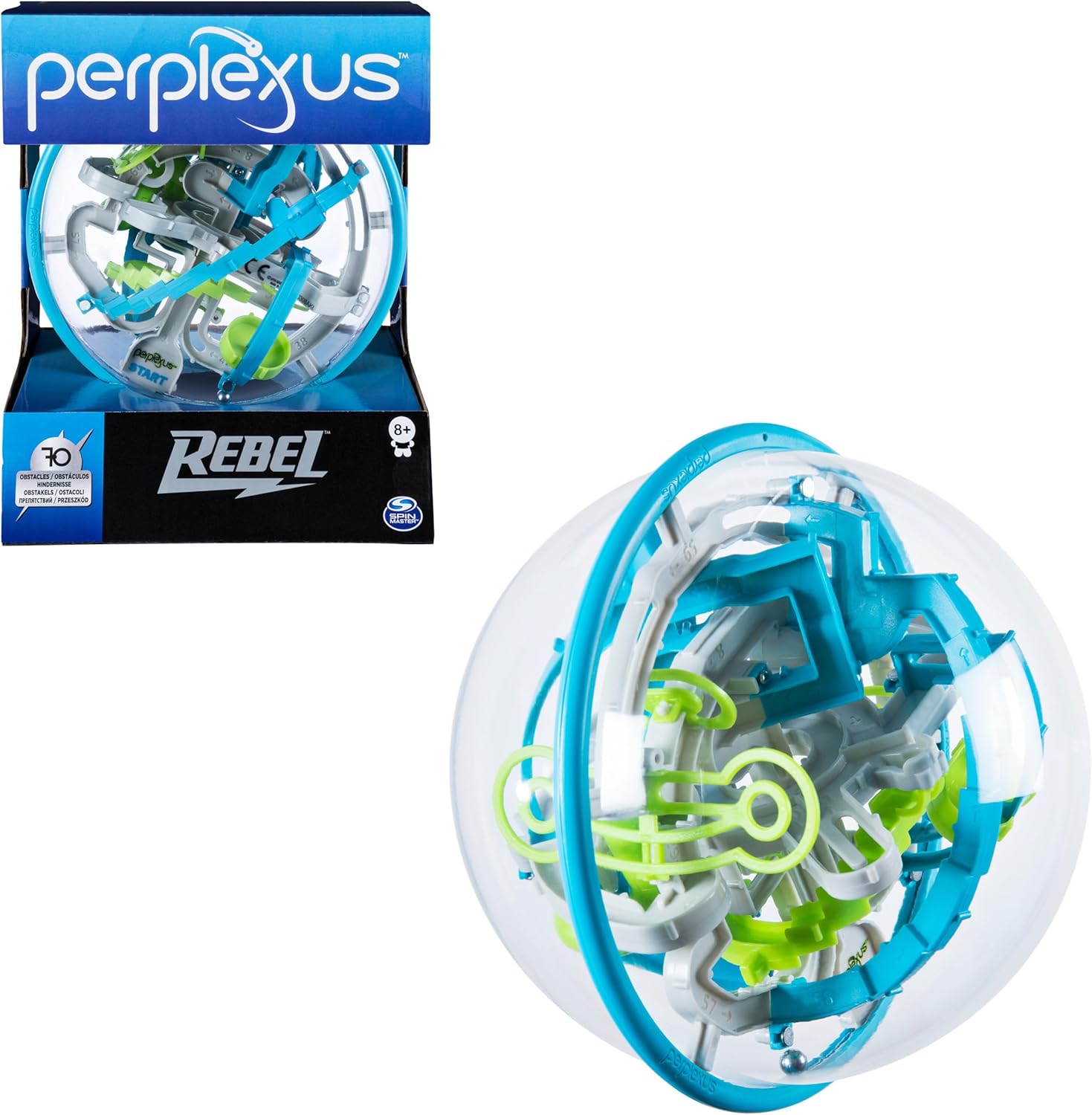 Spin Master Games - Perplexus - Perplexus Rebel - Labyrinthe Parcours 3D Rebel avec 70 Défis - Labyrinthe 3D - Jeu d'action et Réflexe - Casse Tete Enfant - Vertus Pédagogiques- Jeu Enfant 8 Ans et + Multicolore