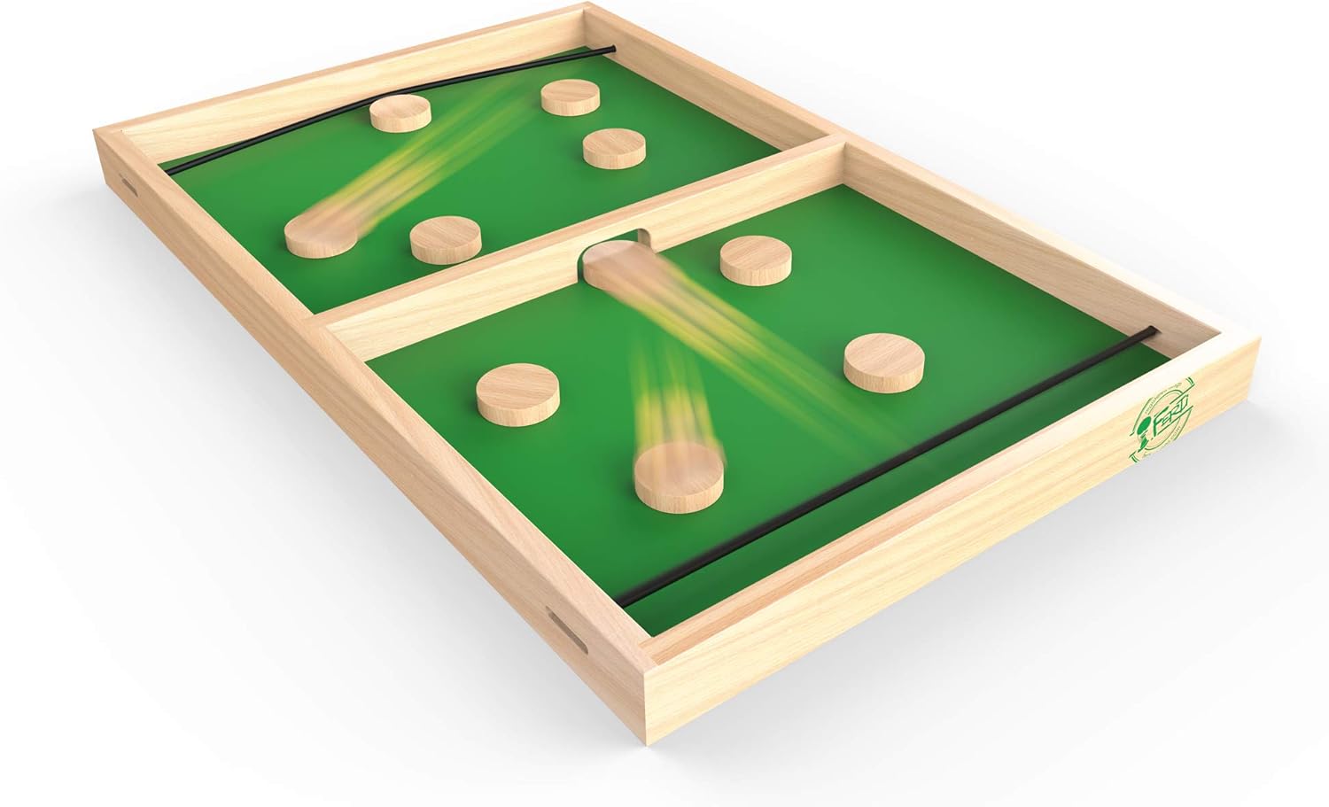 Ferti Games- Le Passe-Trappe Jeu d'Adresse 4 ans to 99 ans, Couleur du Bois, Vert