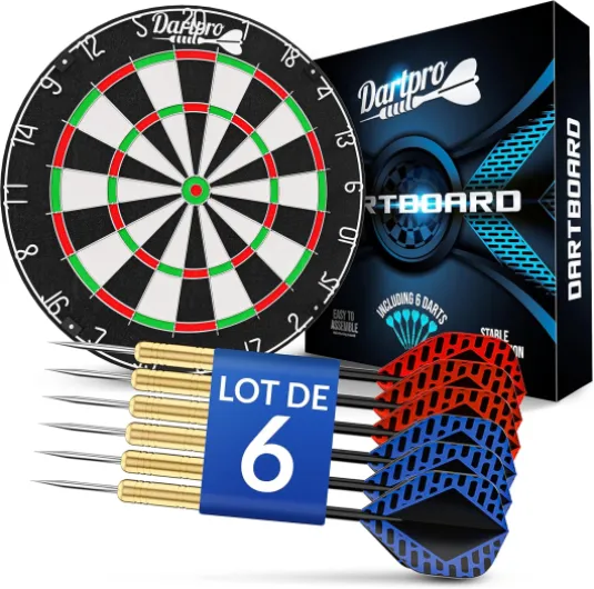 Jeu de fléchettes - Jeu de fléchettes en sisal autorégénérant- Jeu de fléchettes avec Fils Extra Fins - Jeu de fléchettes Professionnel