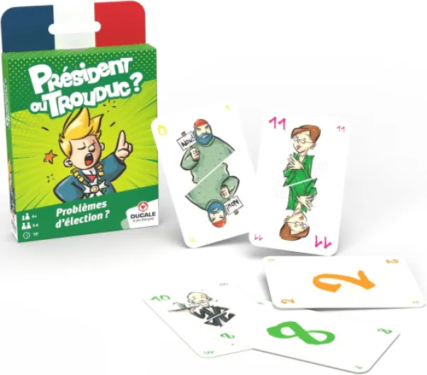 Le Président Junior -Jeu de cartes enfant et famille - 3 à 6 joueurs - Dès 6 ans, Vert, Blanc